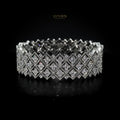 Luvien Bloom Mehreen Luxury Jewelry Set Rhodium Plated Zirconia Bangle & Ring (Size 8)