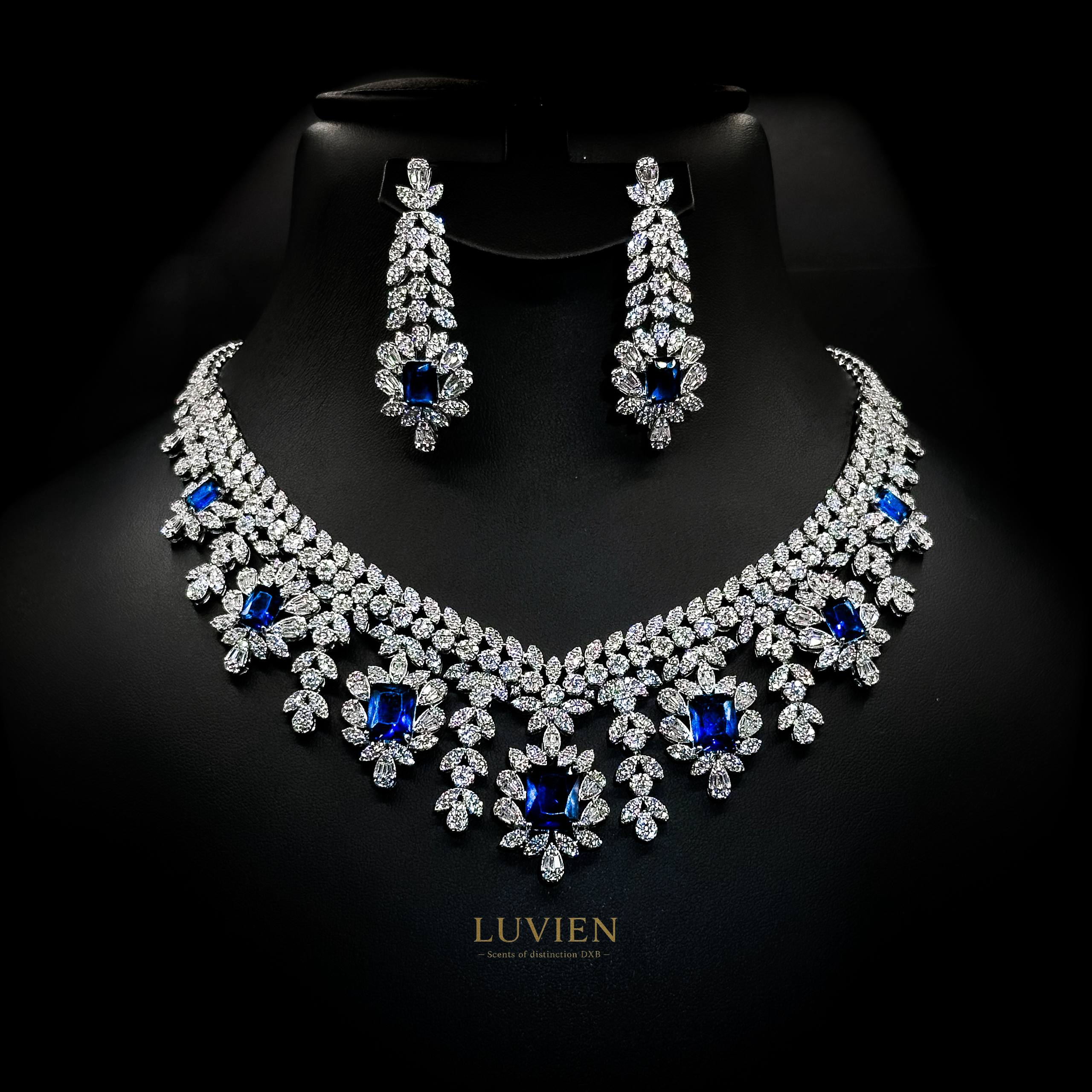 Luvien Iris Sapphire Majesty Zirconia Bridal Full Set