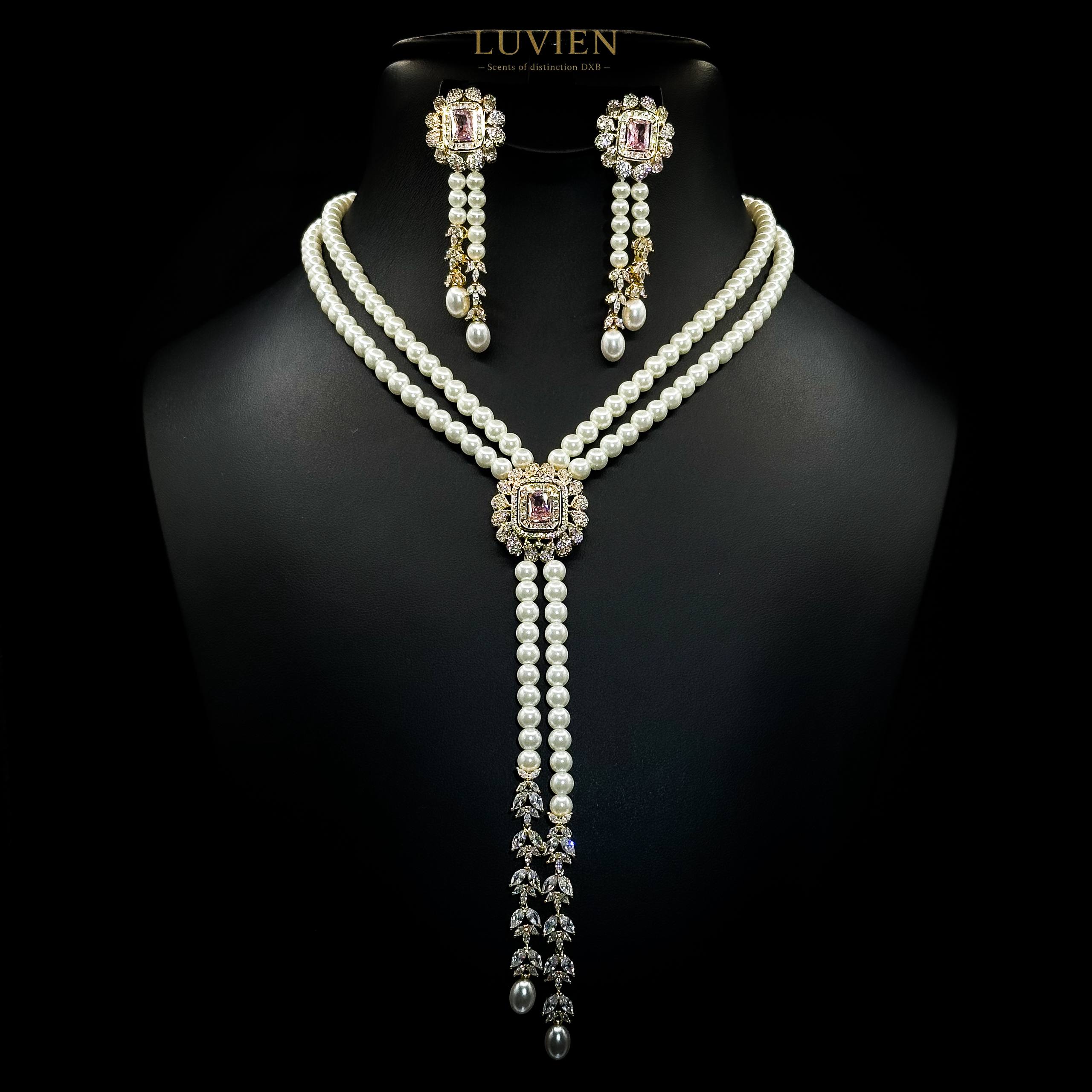 Luvien Selene Rose Pearl Zirconia & Pearl Bridal Full Set