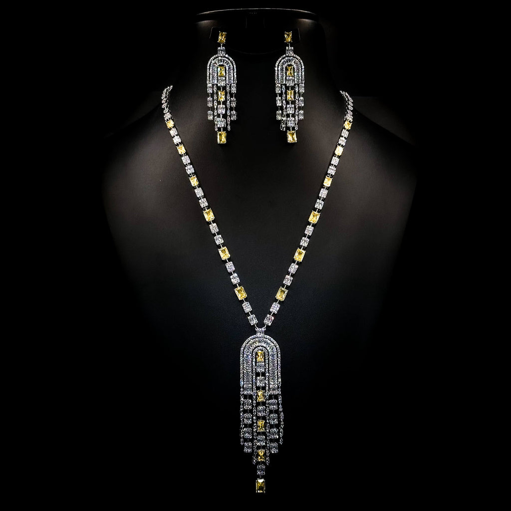 Vesta White & Yellow Chandelier Set