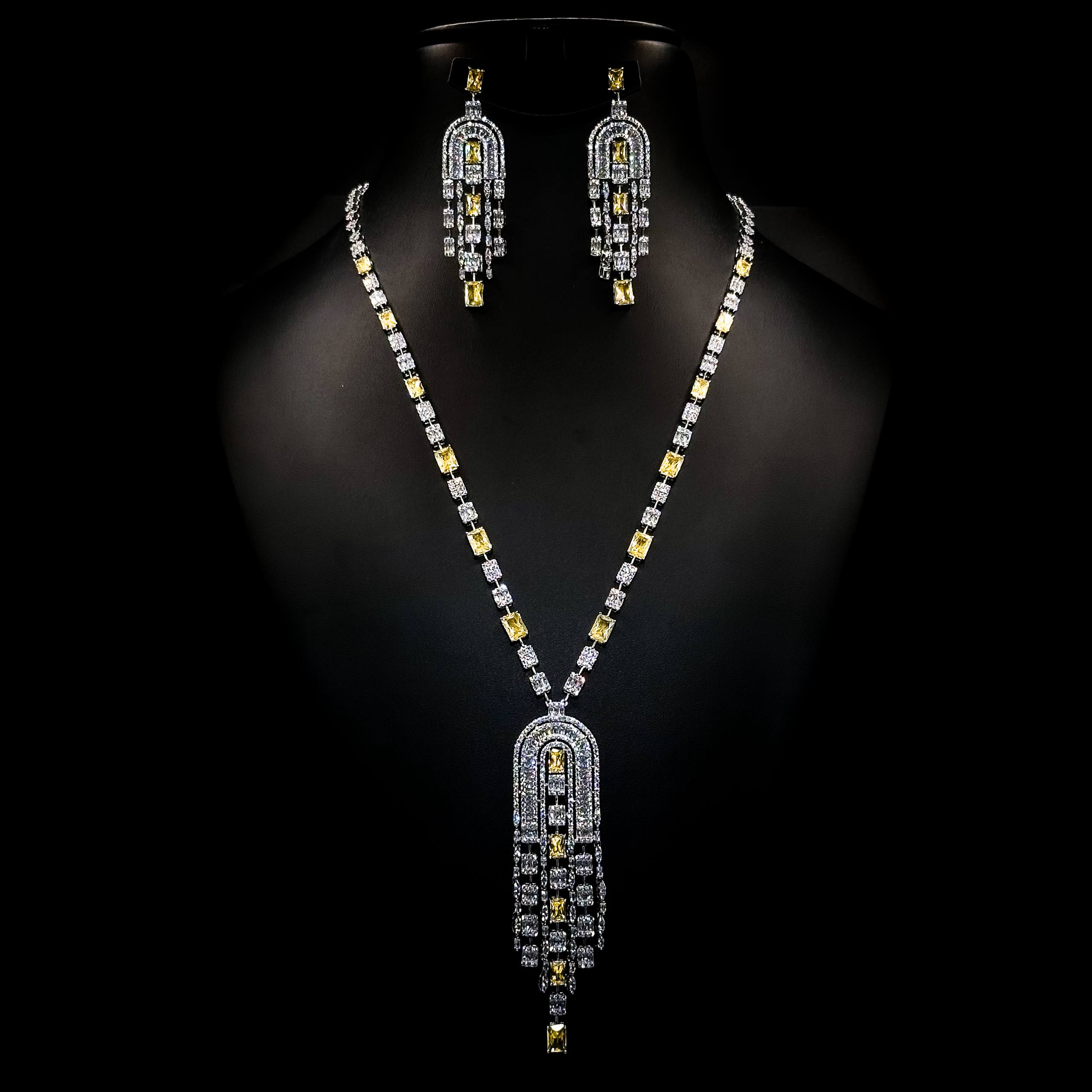 Vesta White & Yellow Chandelier Set