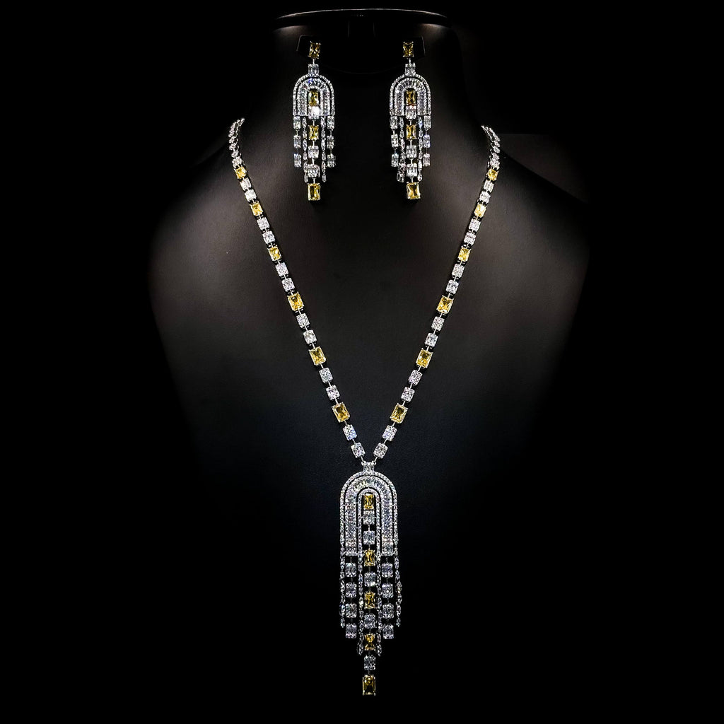 Vesta White & Yellow Chandelier Set