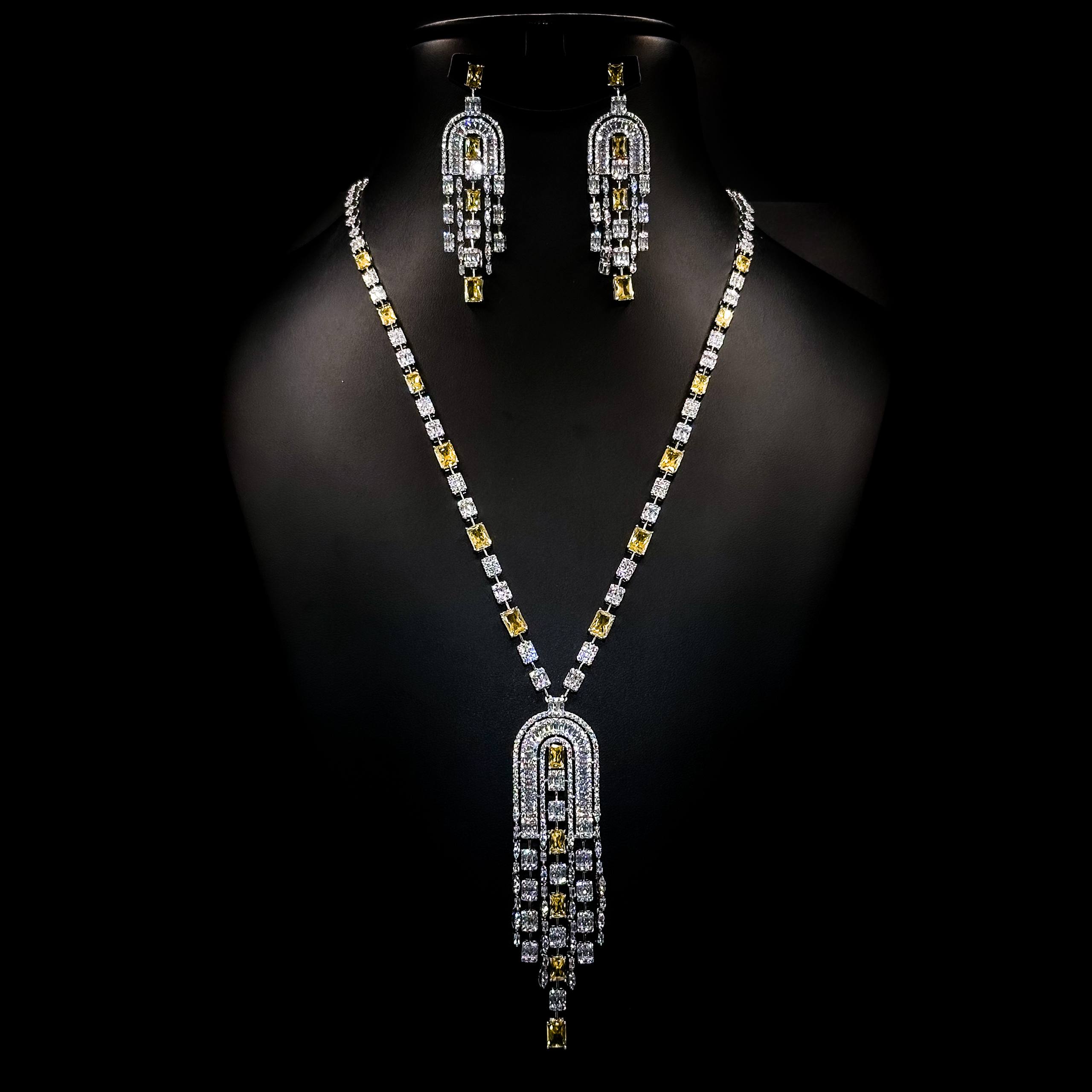 Vesta White & Yellow Chandelier Set