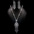 Rhea Silver Floral Tassel Set